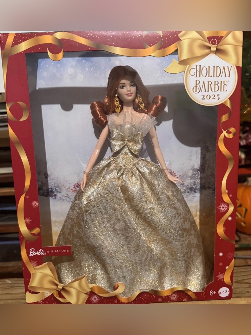 Mattel Barbie Holiday 2025 Metallic Gold Ball Gown Doll